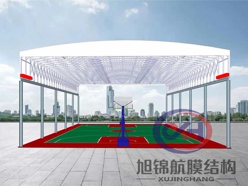 篮球场电动遮阳雨棚