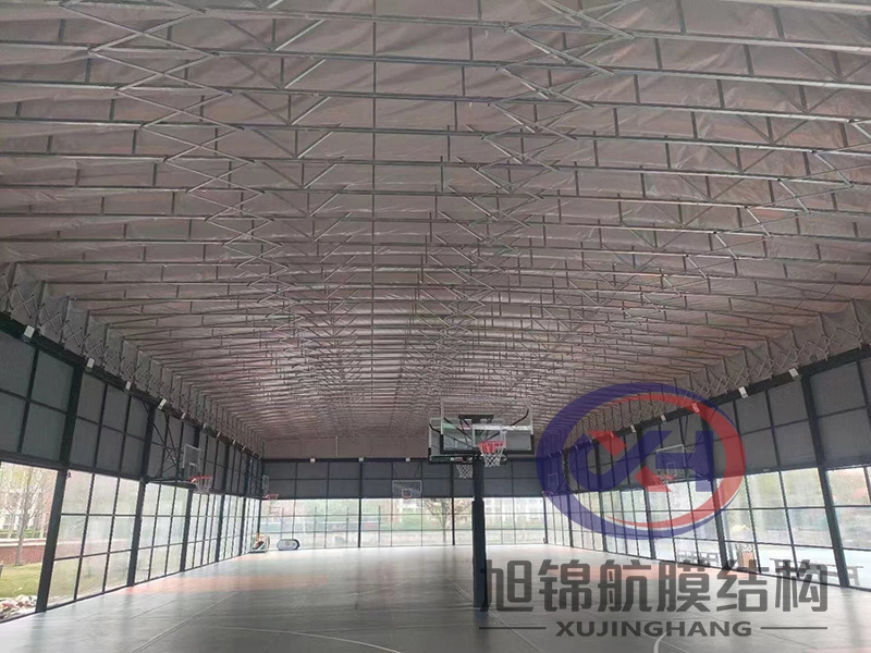 篮球场电动遮阳雨棚
